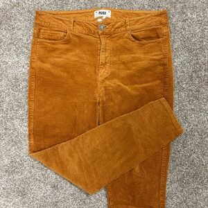 Paige Hoxton Ankle Women 31 Ginger Yellow Corduroy High Rise Skinny Pants